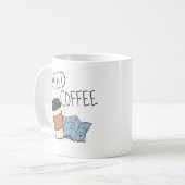 Mok met grappige reisquote over koffie nodig (Voorkant links)