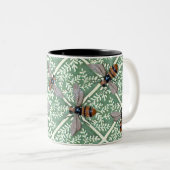 Mok met groen blad en bijen (Voorkant rechts)