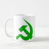 Mok met groene dikke neo-Hammer en sikkelen (Links)