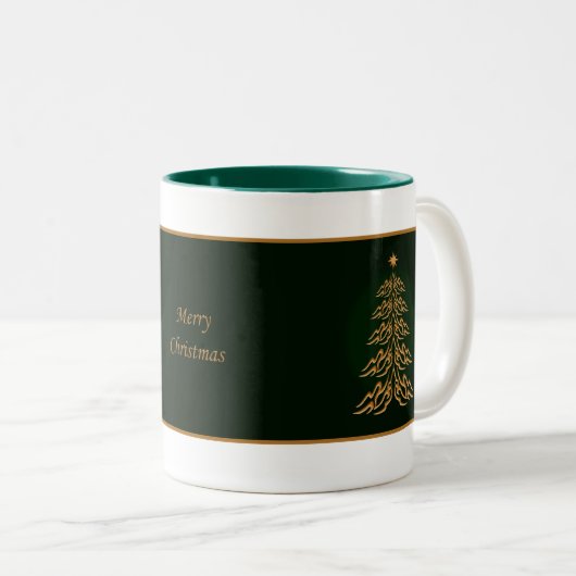 Mok met groene kerstbomen (Voorkant rechts)