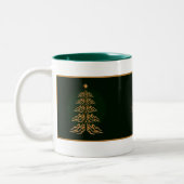 Mok met groene kerstbomen (Links)