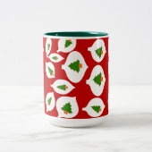 Mok met groene kerstsierrood (Center)