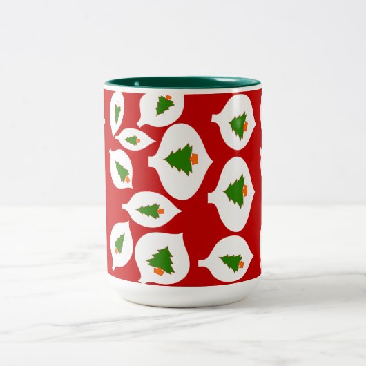 Mok met groene kerstsierrood (Center)