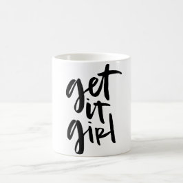 Mok met handschrift voor het meisje