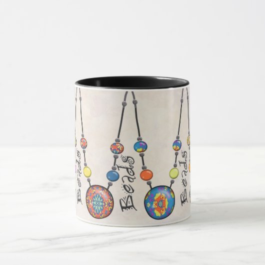 Mok met helder gekleurde kralen (Midden)