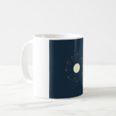 Mok met hemelse maanfase - Indigo & Goud (Voorkant links)