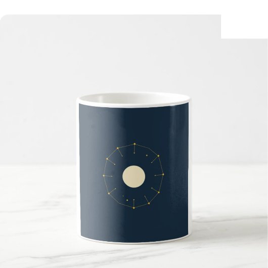 Mok met hemelse maanfase - Indigo & Goud