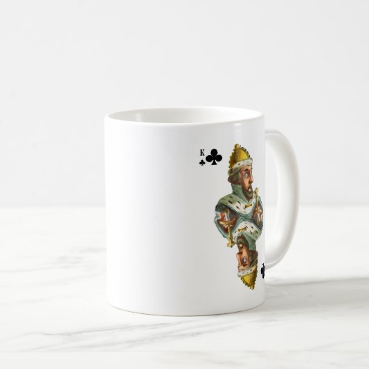 Mok met het afbeelding van de kaartenkoning van he (Voorkant rechts)