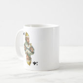 Mok met het afbeelding van de kaartenkoning van he (Voorkant links)