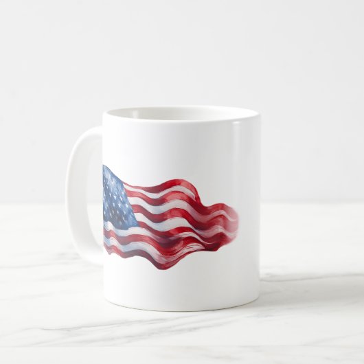 Mok met het ontwerp van de Amerikaanse vlag (Voorkant links)