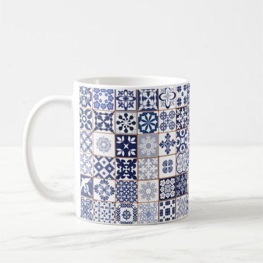 Mok met het Portugese Tiles Pattern - Azulejos (Links)