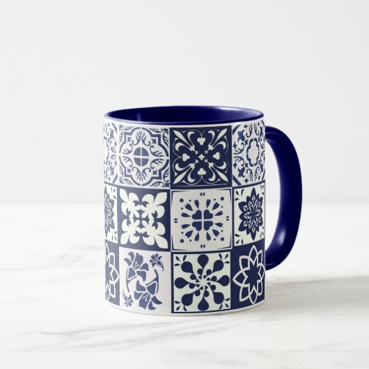 Mok met het Portugese Tiles Pattern - Azulejos (Voorkant rechts)