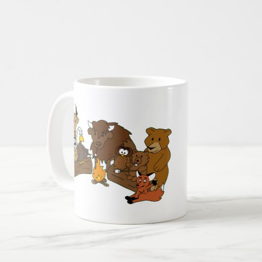 Mok met houtsbadge Fox (Voorkant links)