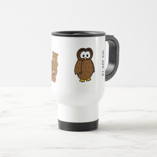 Mok met houtsbadge Owl (Voorkant rechts)