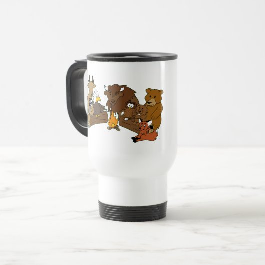 Mok met houtsbadge Owl (Voorkant links)