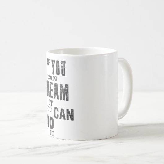 Mok met inspirerend droomquote (Voorkant rechts)