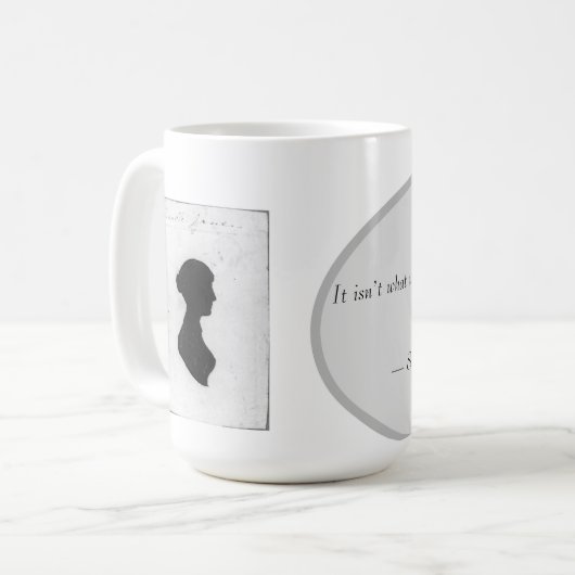 Mok met Jane Austen quote (Voorkant links)