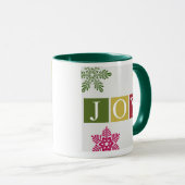 Mok met Joy kerstsnowflakes (Voorkant rechts)