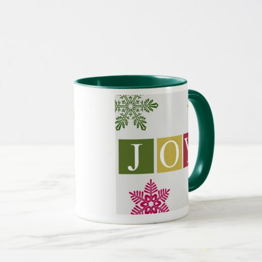 Mok met Joy kerstsnowflakes (Voorkant rechts)