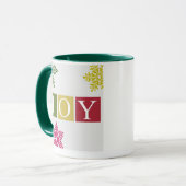 Mok met Joy kerstsnowflakes (Voorkant links)