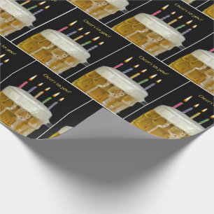 Mok met kaarsen voor de geboorte van bier cadeaupapier