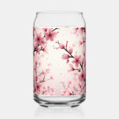 Mok met  kersenbloesems erop blikvorm glas (Achterkant)