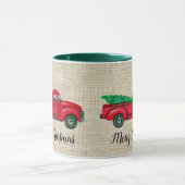 Mok met kerstbomen rond de Rode Vrachtwagen (Midden)