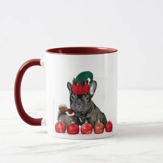 Mok met kerstbulledog (Links)