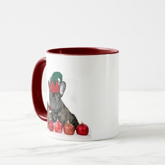 Mok met kerstbulledog (Voorkant links)