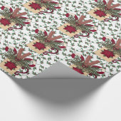 Mok met kerstcadeau, verpakkingspapier cadeaupapier (Hoek)