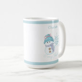 Mok met kerstcadeautje Snowman Snowflake Cute Coff (Voorkant rechts)