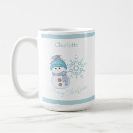 Mok met kerstcadeautje Snowman Snowflake Cute Coff