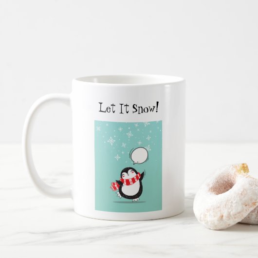 Mok met kerstmis pinguïn (Met donut)