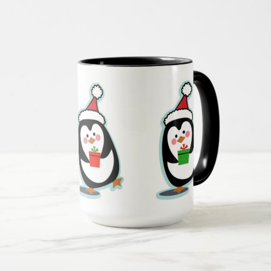 Mok met Kerstmis pinguïn - pinguïns (Voorkant rechts)