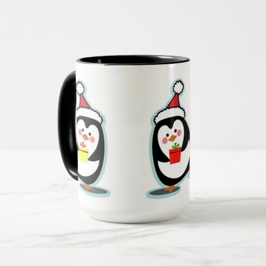 Mok met Kerstmis pinguïn - pinguïns (Voorkant links)