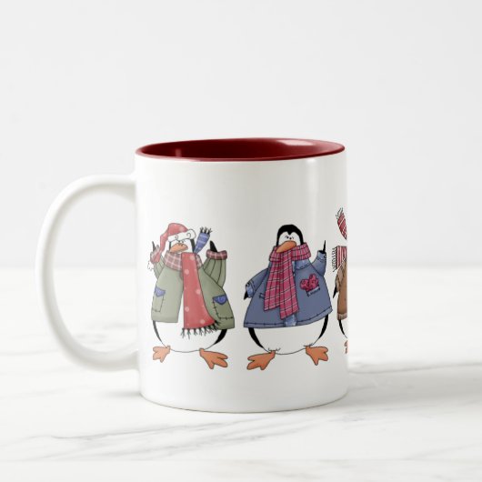 Mok met kerstmis pinguins (Links)