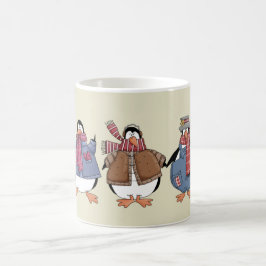 Mok met kerstmis pinguins