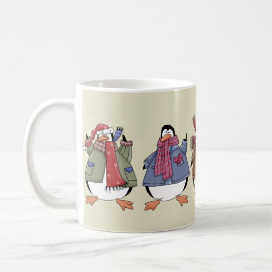 Mok met kerstmis pinguins (Links)