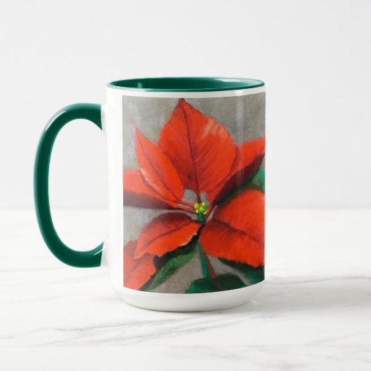 Mok met Kerstmis Poinsettia (Links)