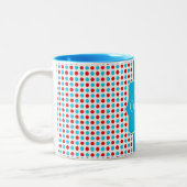 Mok met kerstrode blauw pokkendots (Links)