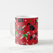 Mok met kerstschnauzer-koffie (Voorkant links)