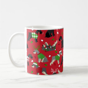 Mok met kerstschnauzer-koffie