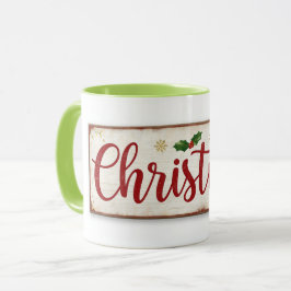 mok met kerstschrift