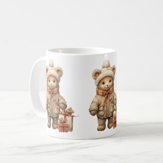Mok met kerstteddy Bear (Voorkant links)