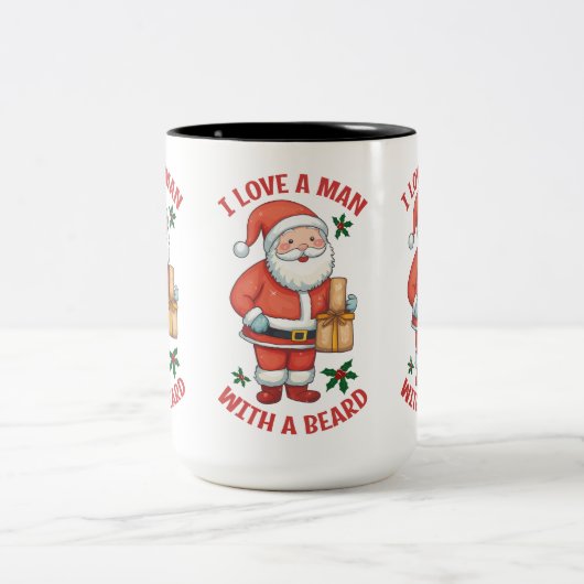 Mok met kerstthema: "IK HOU VAN EEN MAN MET EEN BA (Center)