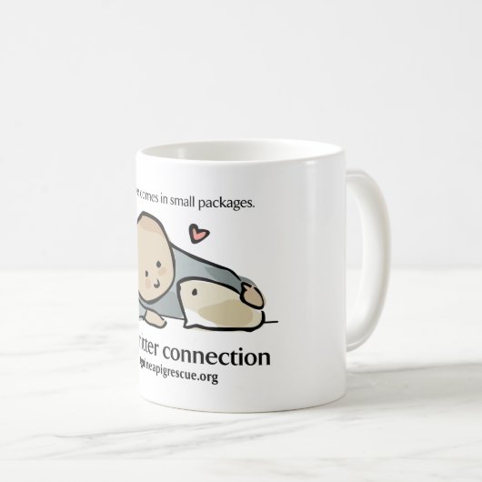 Mok met kleur logo en website (Voorkant rechts)