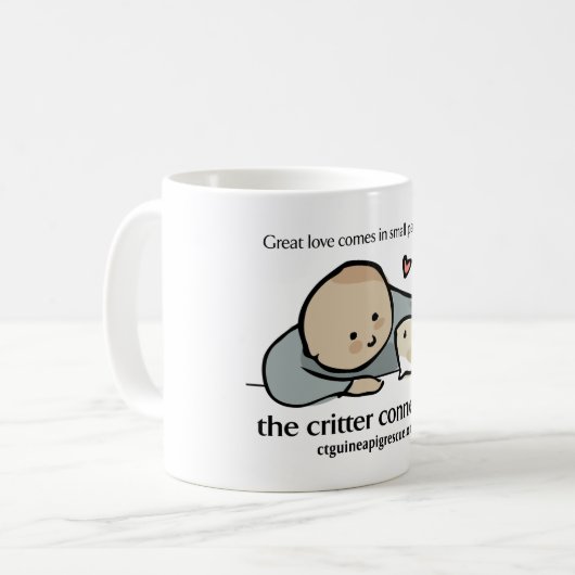 Mok met kleur logo en website (Voorkant links)