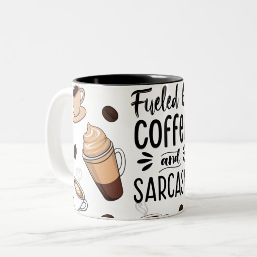 Mok met koffie en sarcasme – Funny Gift (Voorkant links)