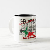 Mok met kunstwerk ontworpen door Chantal Parratt (Voorkant links)