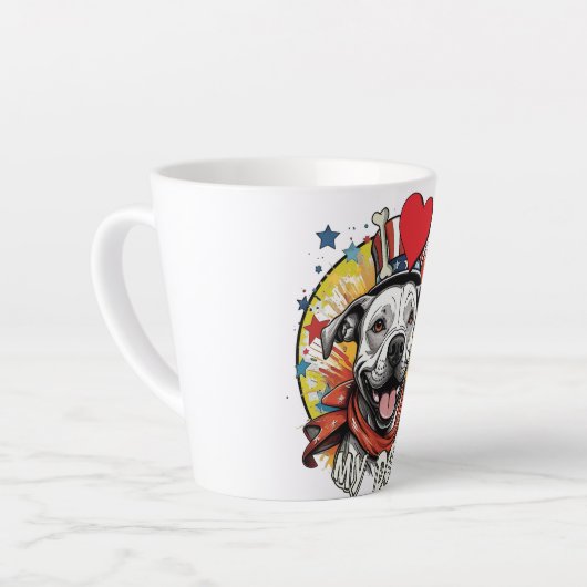 mok met lachende pitbull (Linkerhoek)